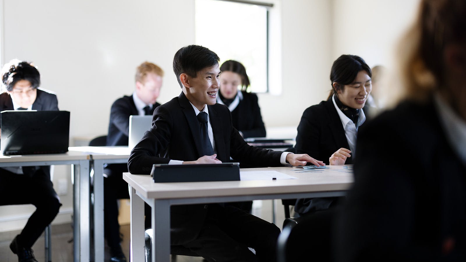 Shane in class in New Zealand